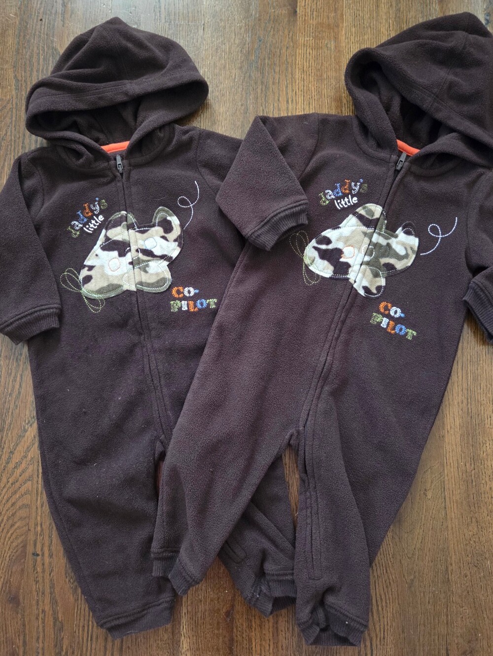 Twins! Jumping Beans Boys 6/9M Fleece Rompers